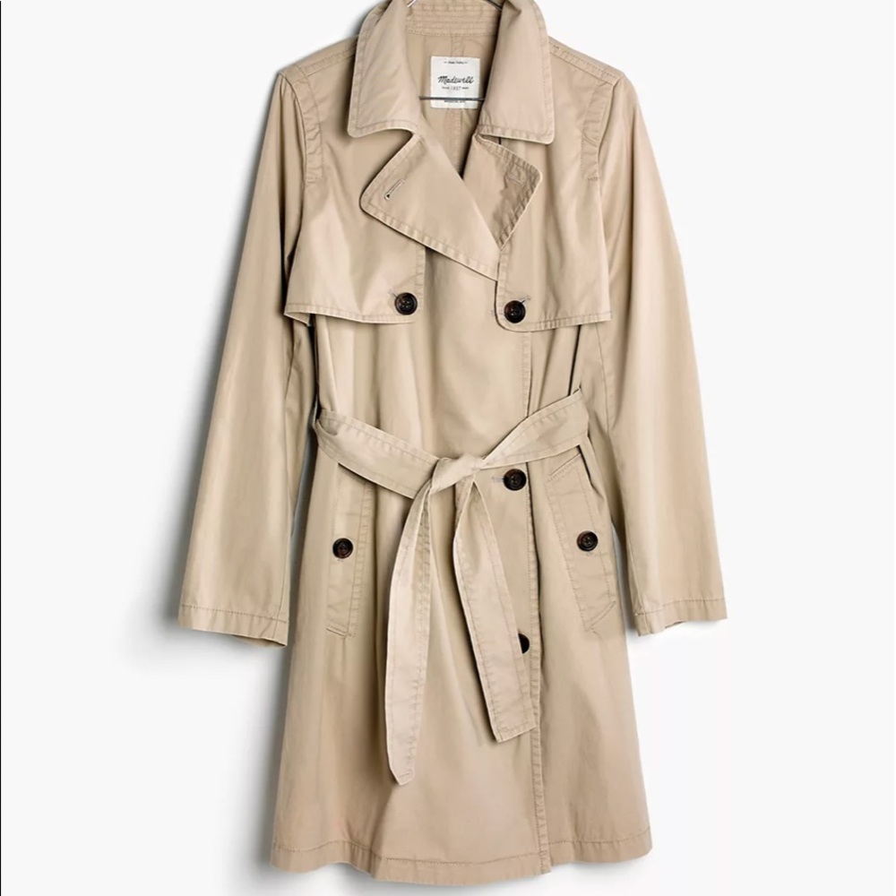 Madewell Abroad Tan Trench Coat Size XS